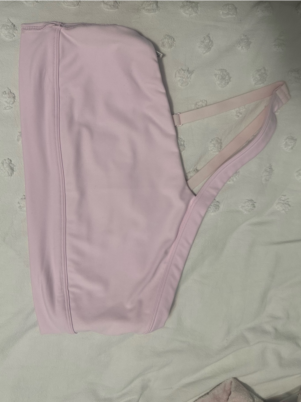 Light Pink Women's one strap sports bra no padding